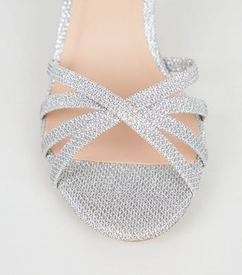 girls silver glitter sandals