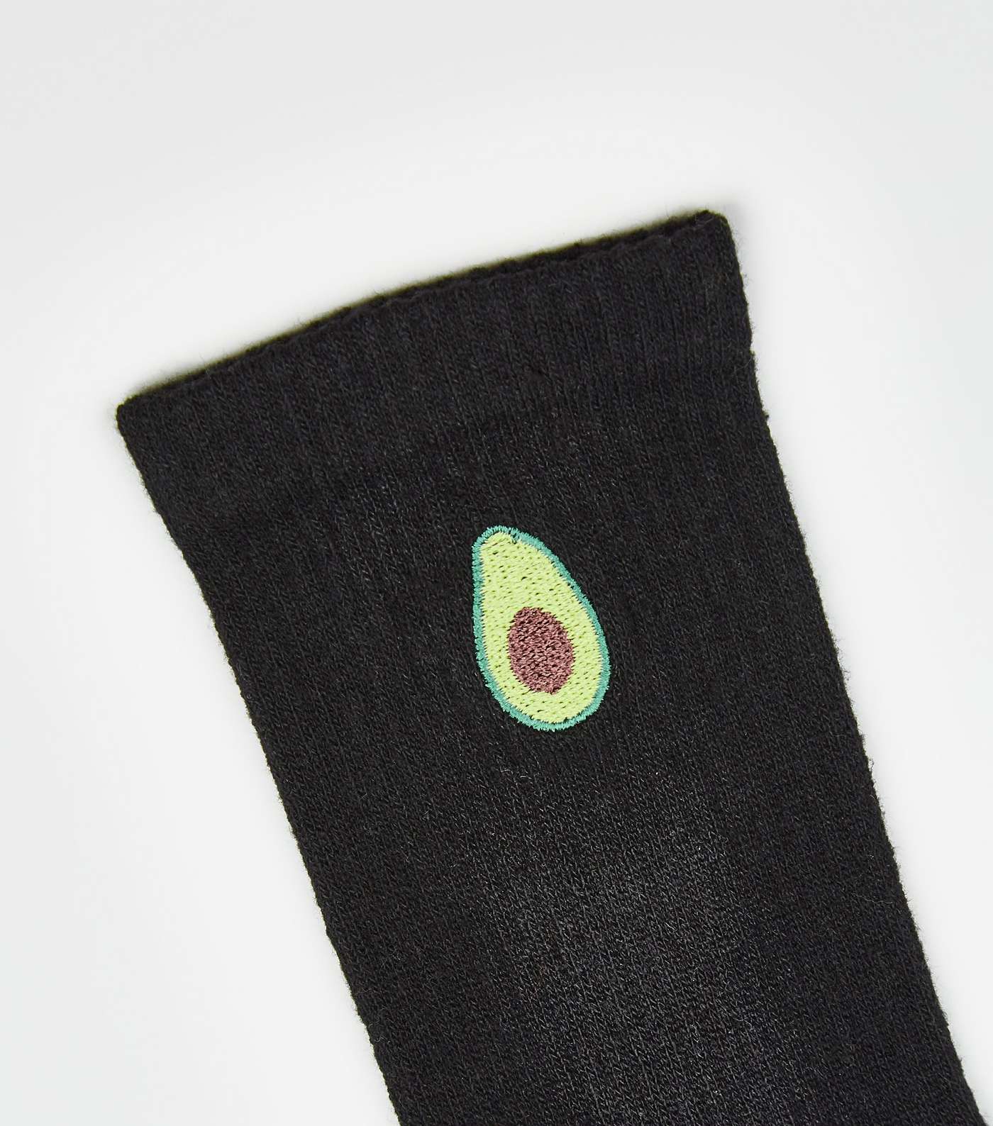 Black Avocado Embroidered Sports Socks Image 2