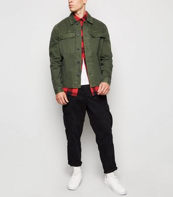 mens khaki shacket