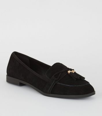 black suede slip on loafers
