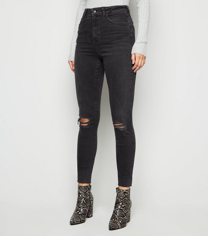 Tall Schwarze Zerrissene Skinny Jeans Mit Taillenbetonung Fur Spater Speichern Von Gespeicherten Artikeln Entfernen