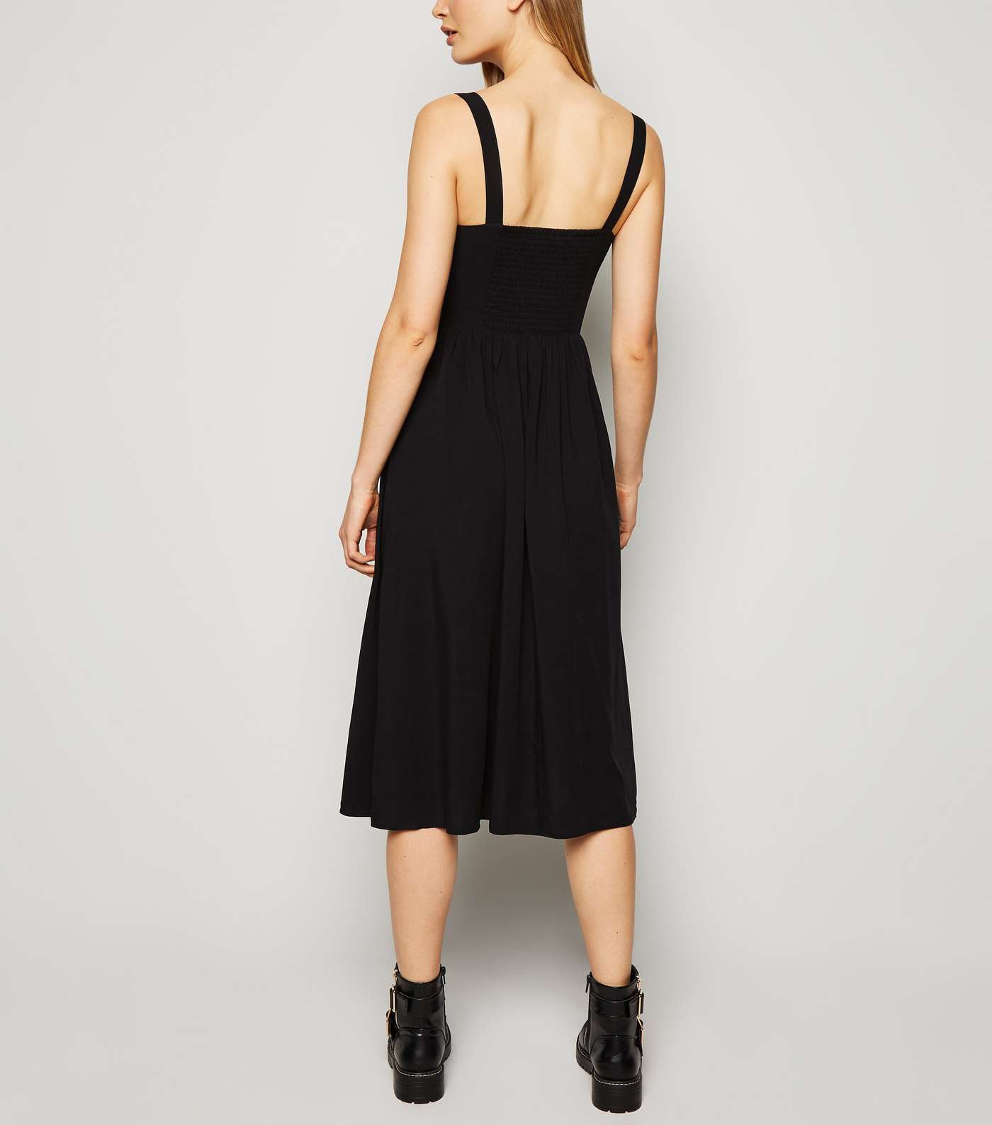 Black Bustier Midi Dress Image 3