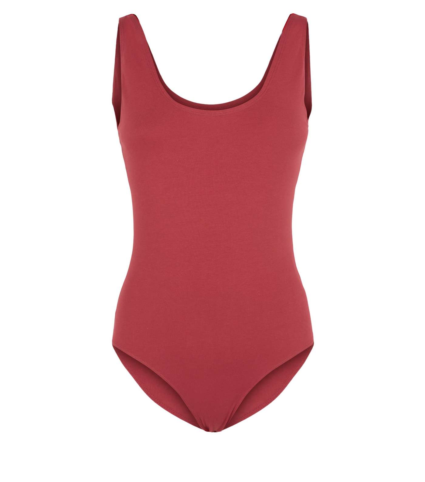 Dark Red Scoop Neck Vest Bodysuit Image 4