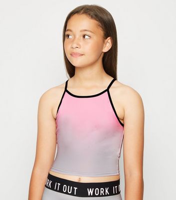 Girls Pink Ombré Sports Cami | New Look