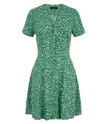 new look green spot dress