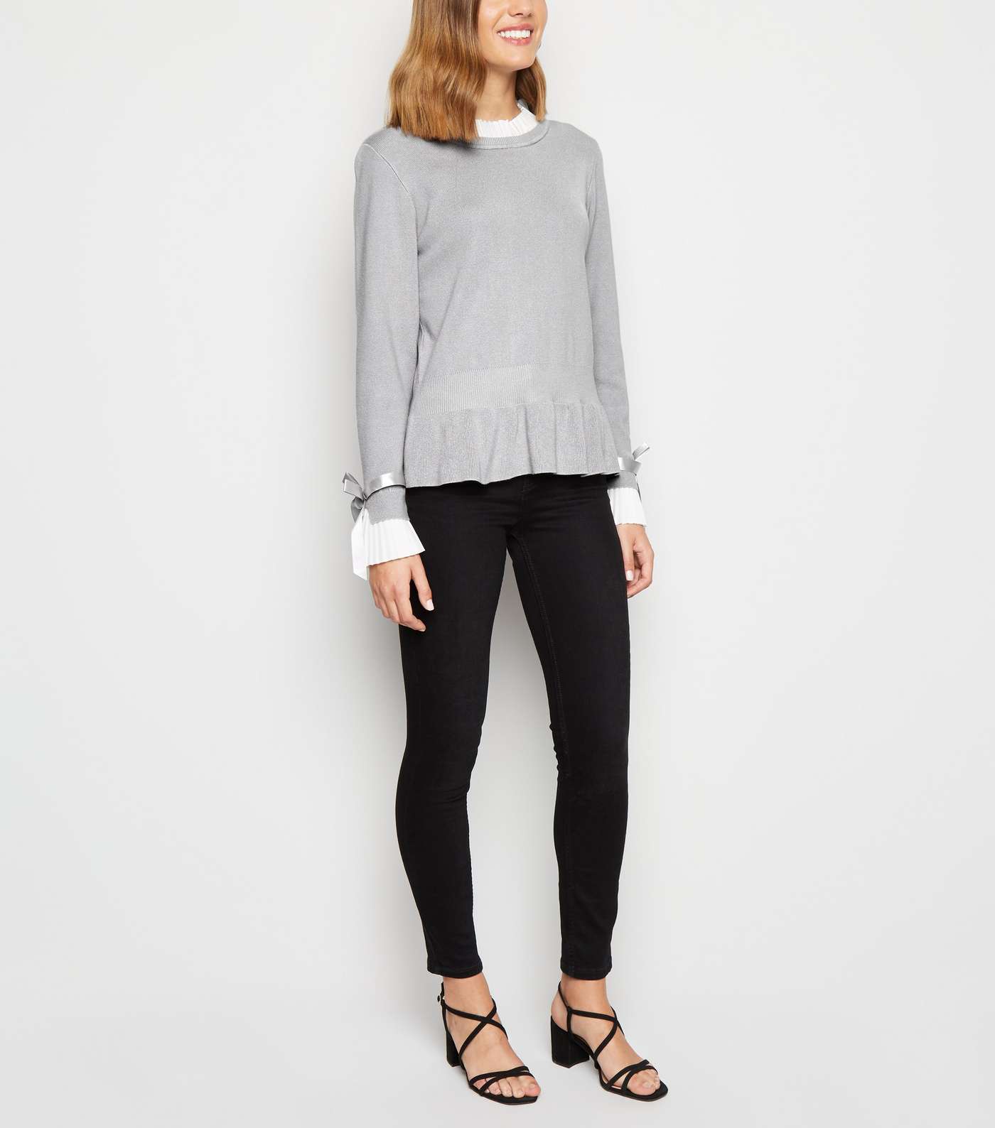 Pale Grey Frill 2 in 1 Jumper Image 2
