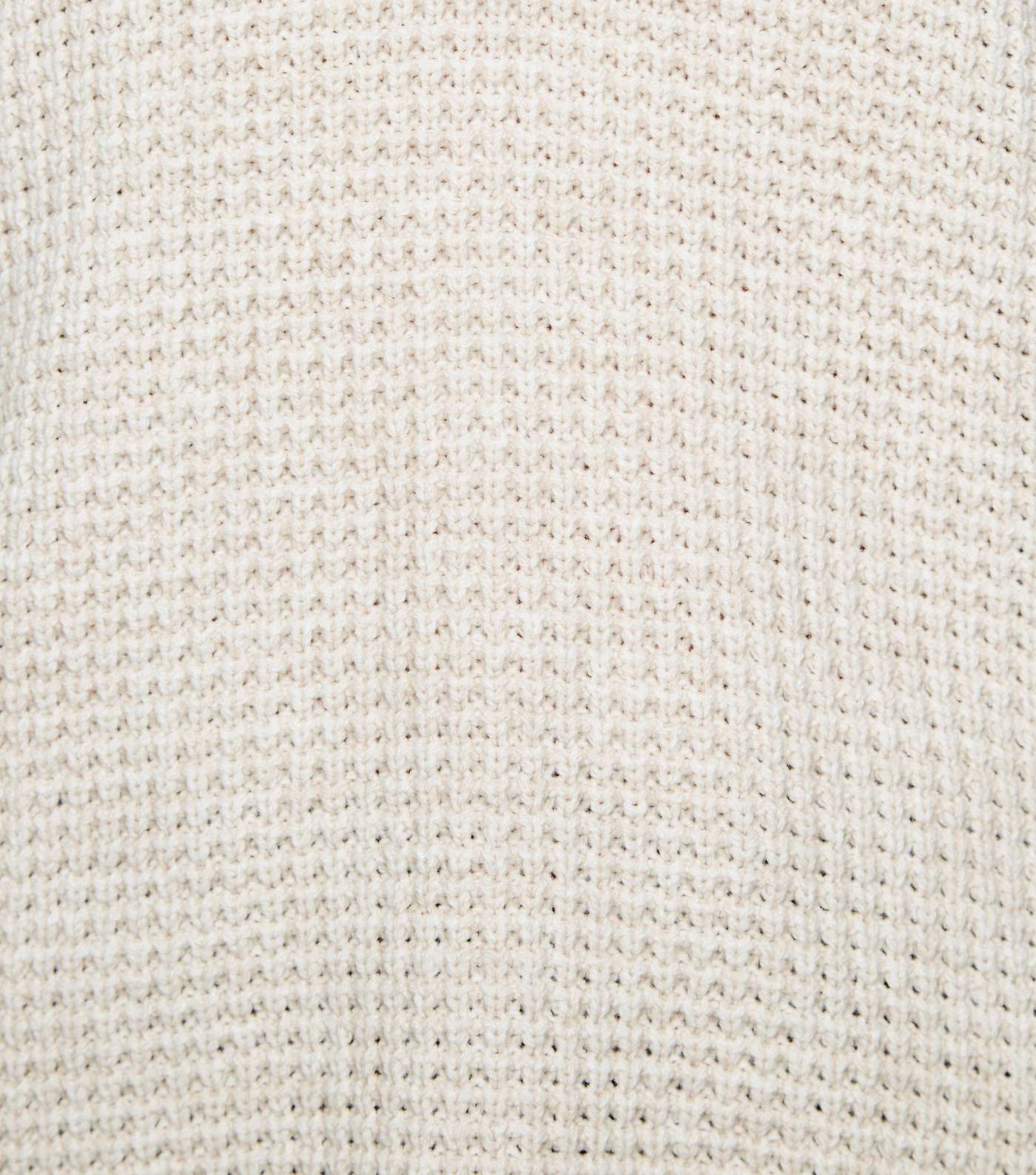 Cream Waffle Knit Cold Shoulder Jumper Image 5