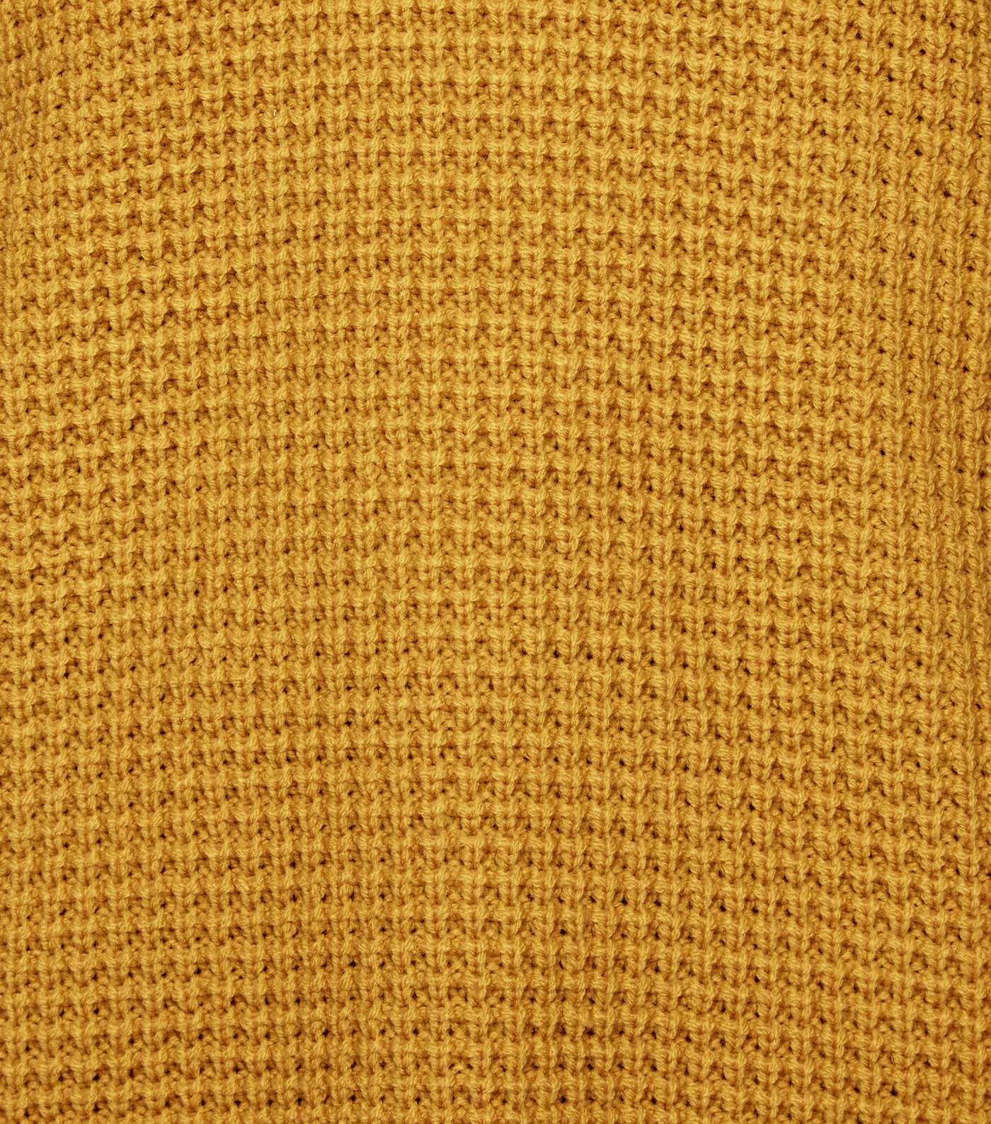 Mustard Waffle Knit Cold Shoulder Jumper Image 5