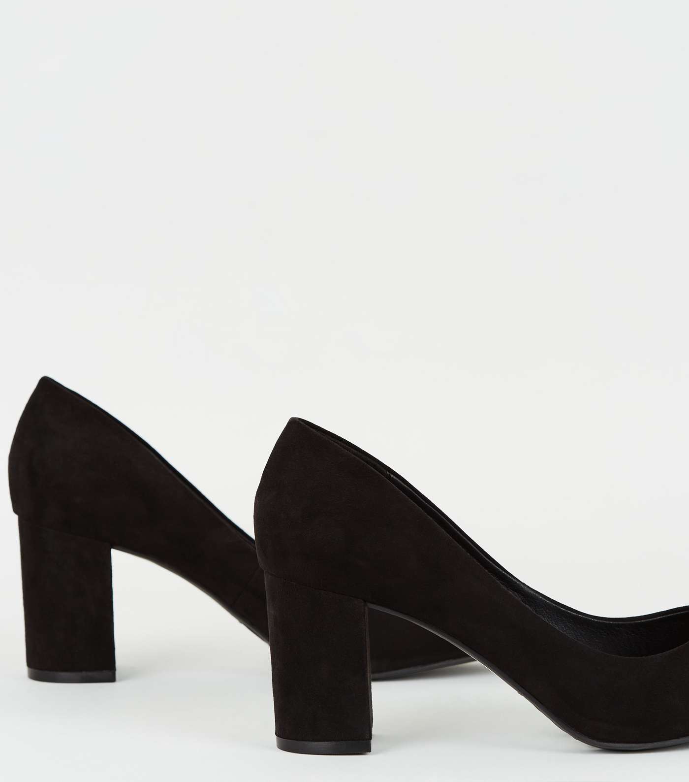 Black Suedette Pointed Court Shoes Image 4