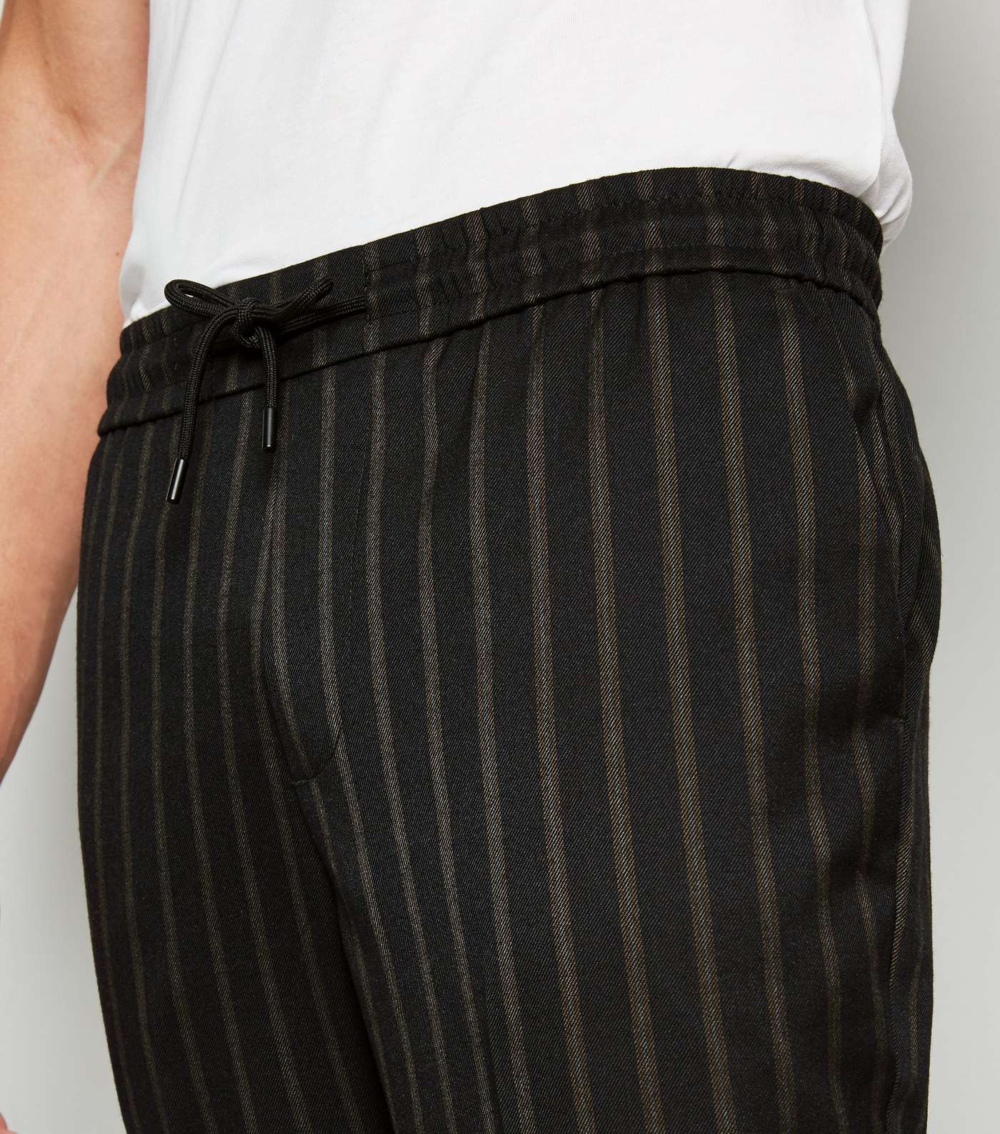 Black Stripe Slim Crop Trousers Image 5