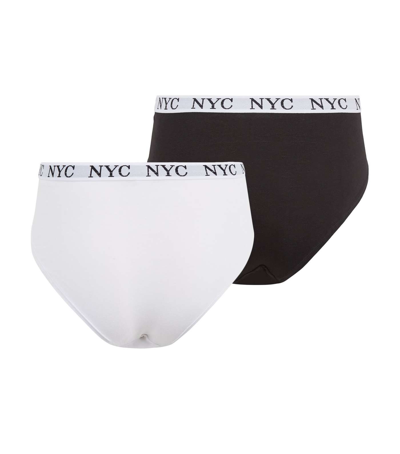 Girls 3 Pack Black and White NYC Short Briefs Image 2