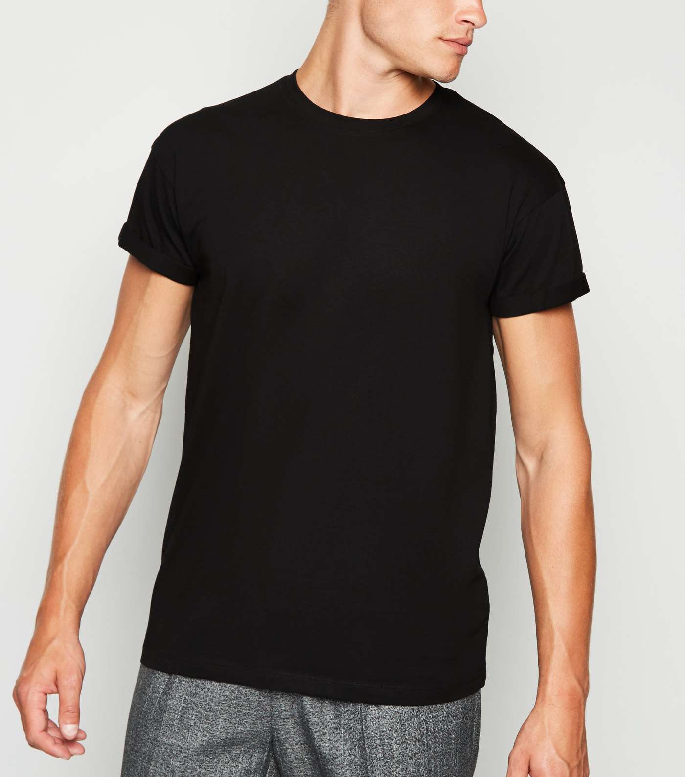 Black Roll Sleeve T-Shirt