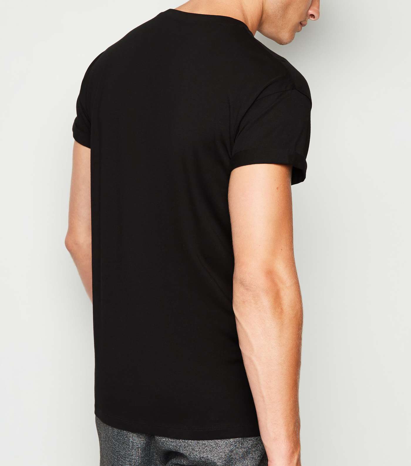 Black Roll Sleeve T-Shirt Image 3