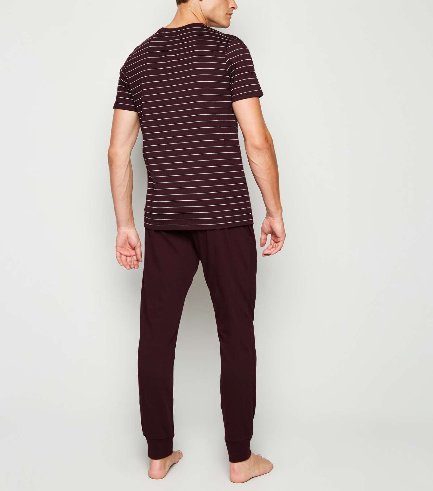 Burgundy Stripe Pyjama Set Image 2