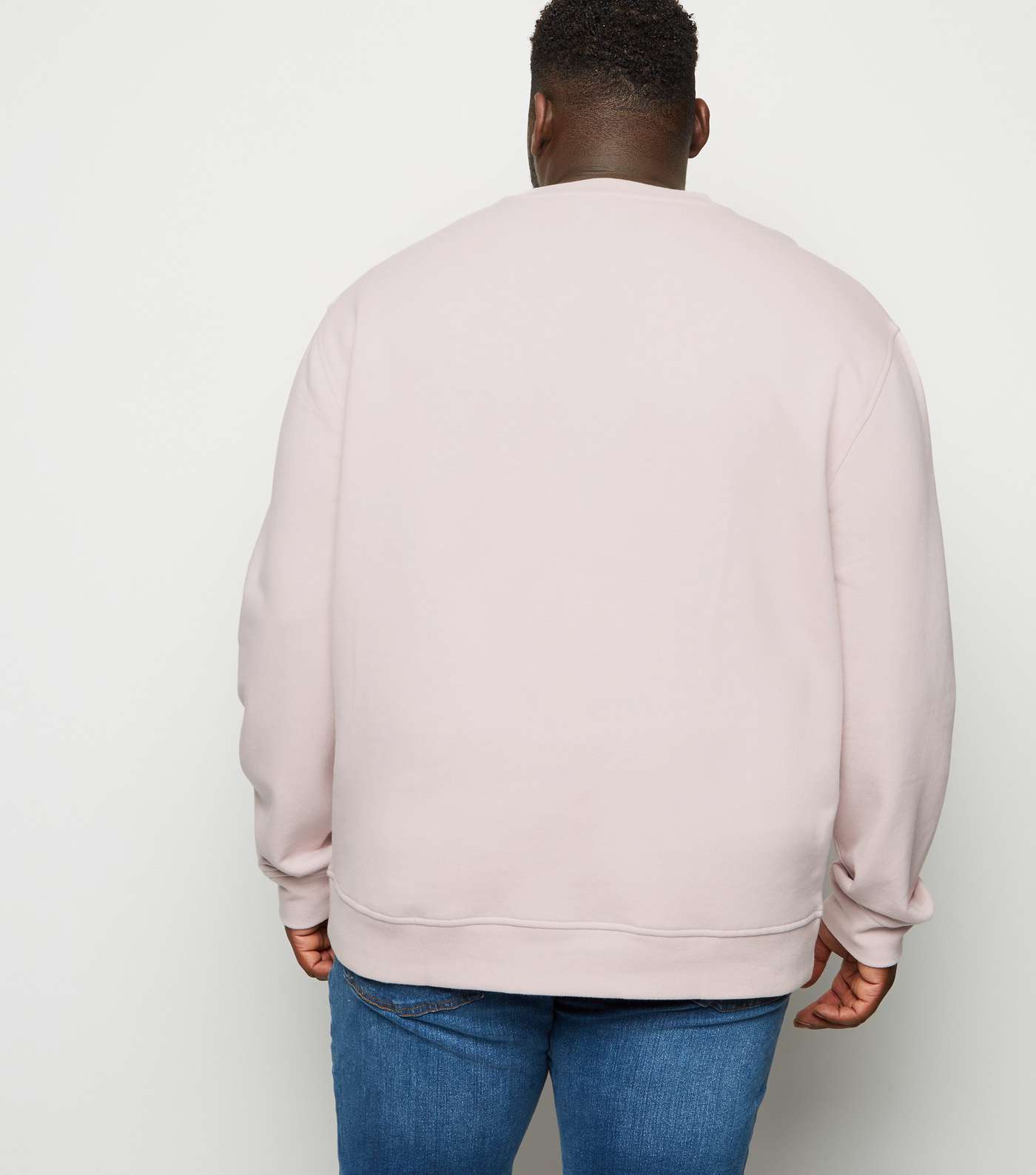 Plus Size Pink Long Sleeve Crew Sweatshirt Image 3