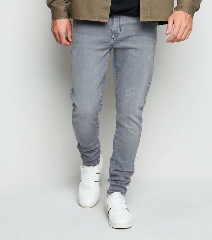 Hellgraue Skinny Jeans Mit Stretch Anteil New Look