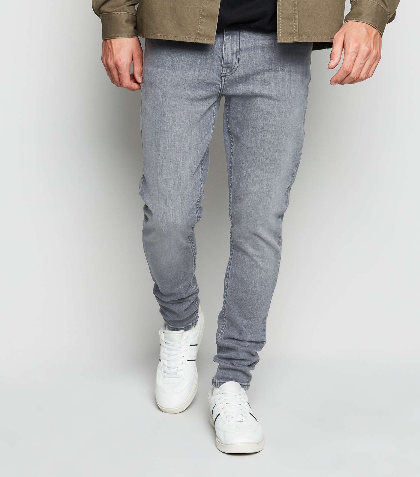 Pale Grey Skinny Stretch Jeans