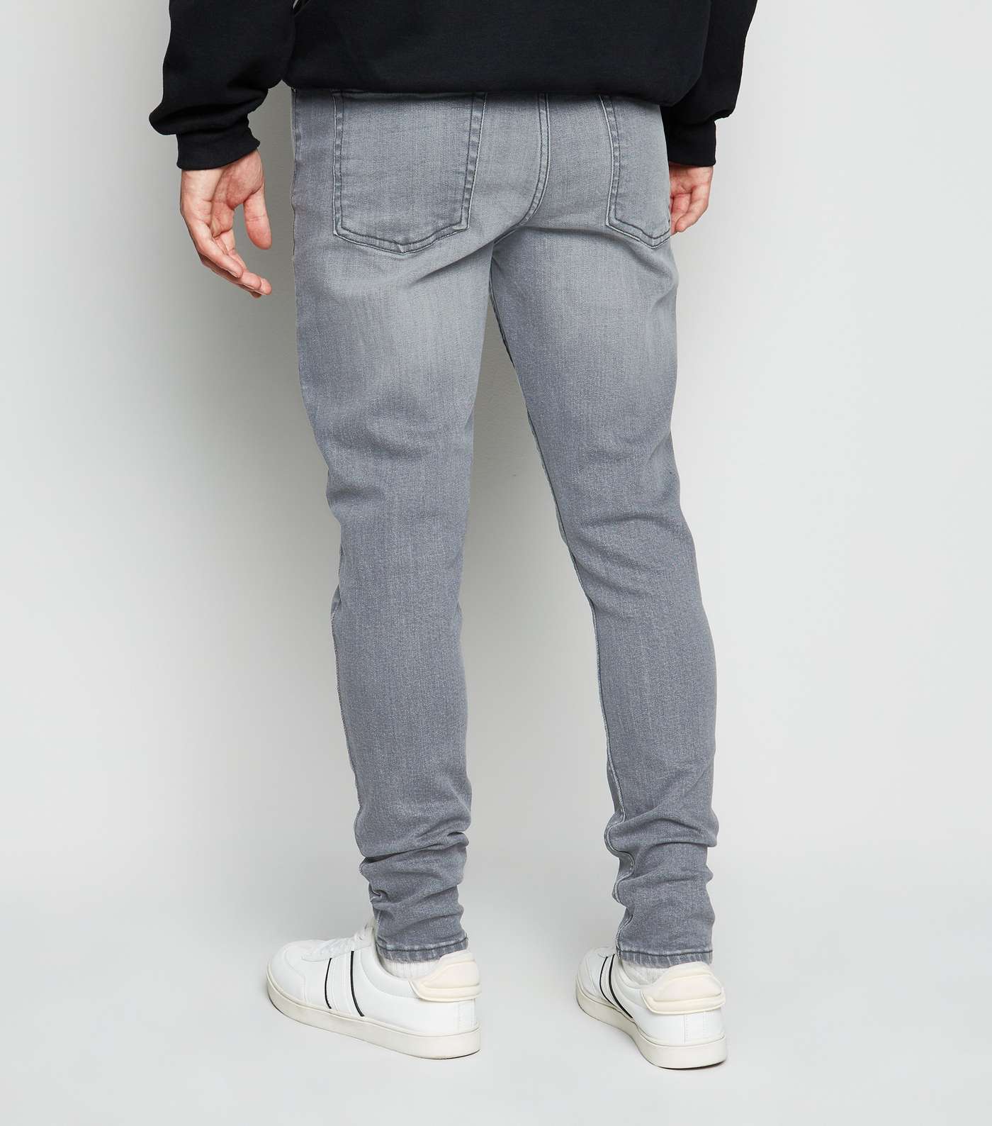 Pale Grey Skinny Stretch Jeans Image 3