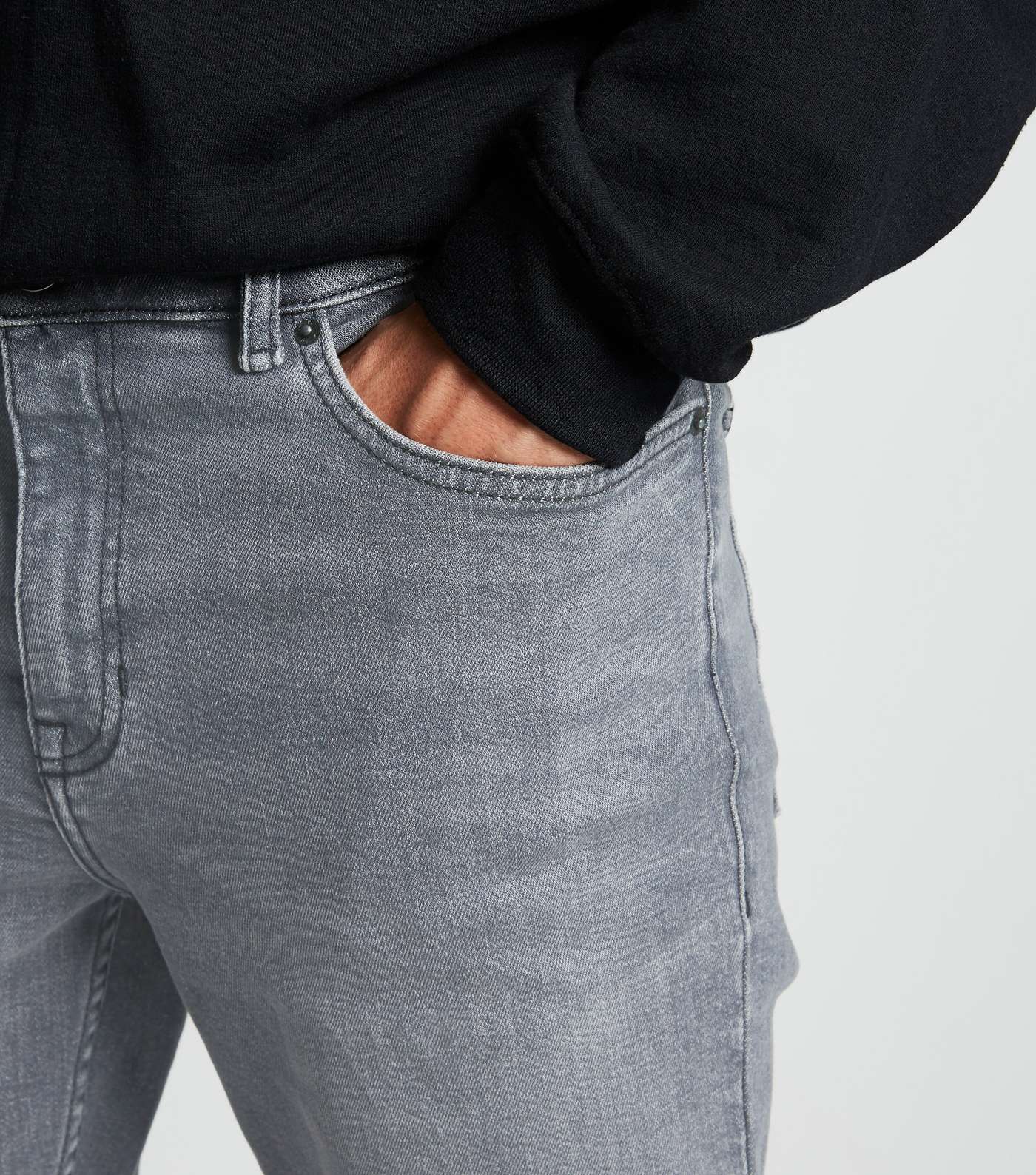 Pale Grey Skinny Stretch Jeans Image 5