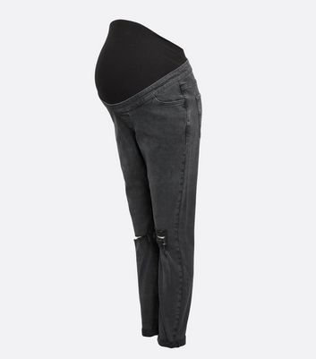 Maternity Black Ripped Over Bump Tori 