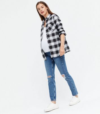 maternity ripped mom jeans