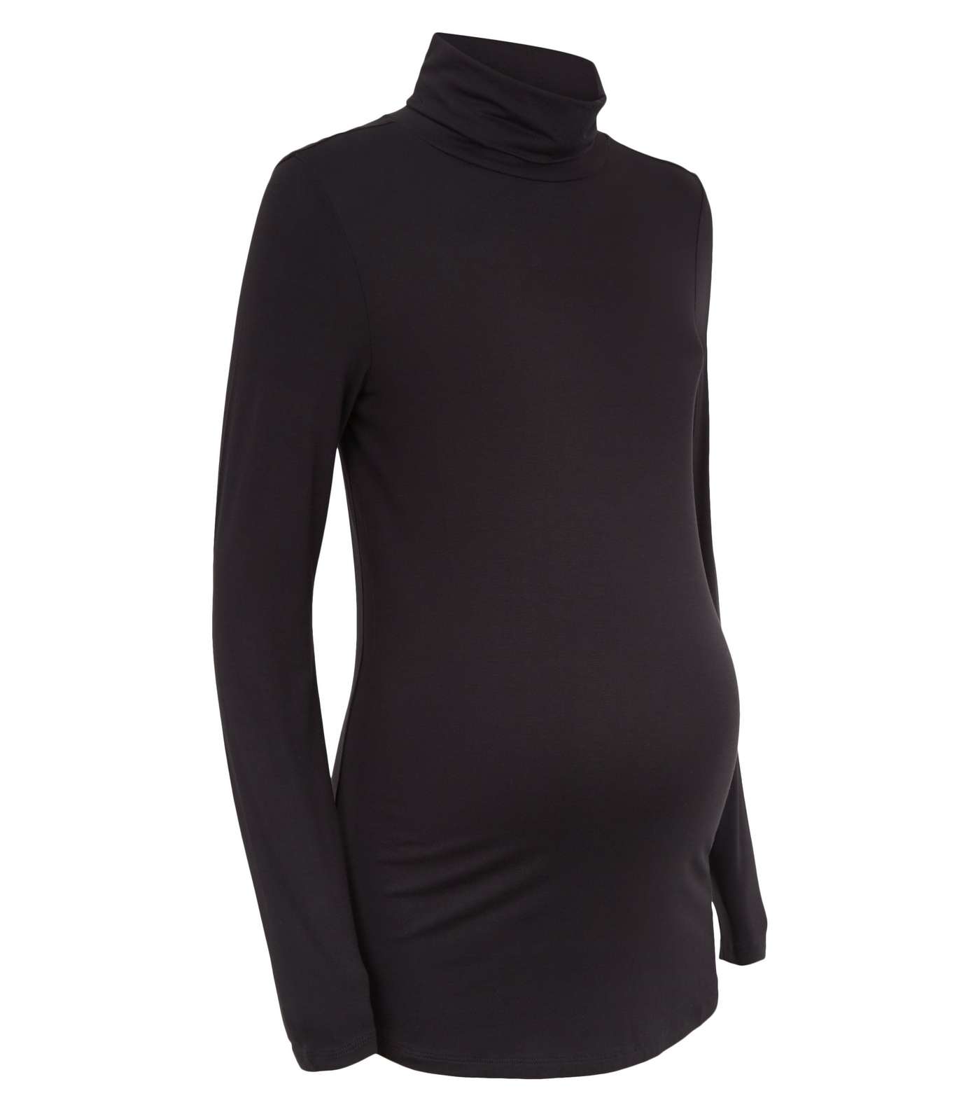 Maternity Black Roll Neck Top Image 4