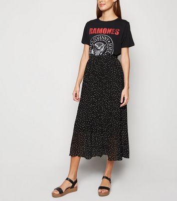 Black polka dot shop skirt new look