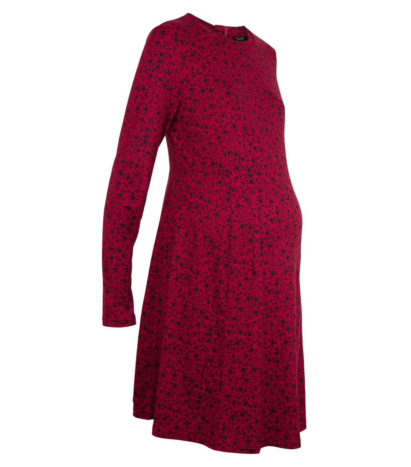 Maternity Red Floral Soft Touch Dress Image 4