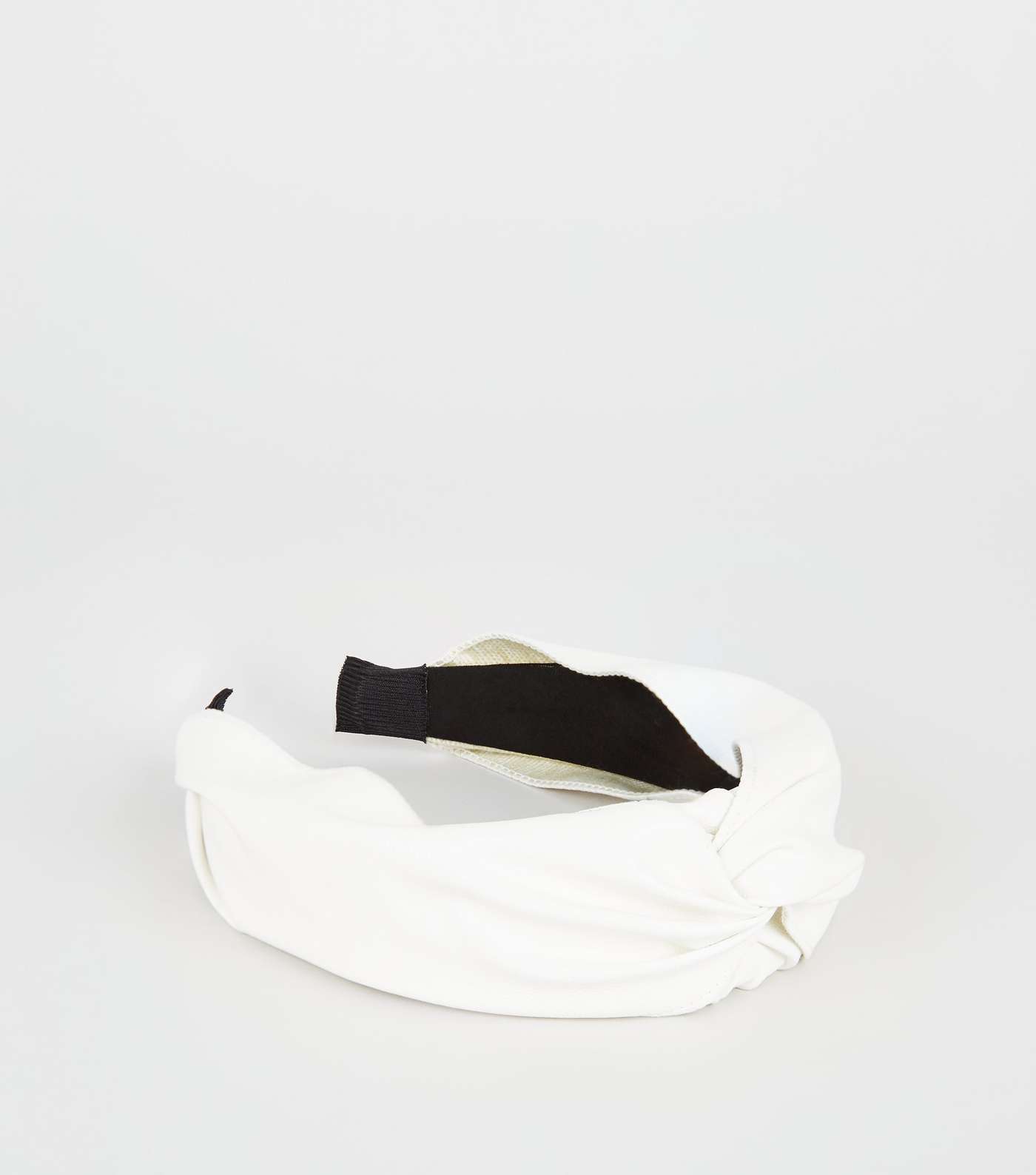 White Leather-Look Knot Headband