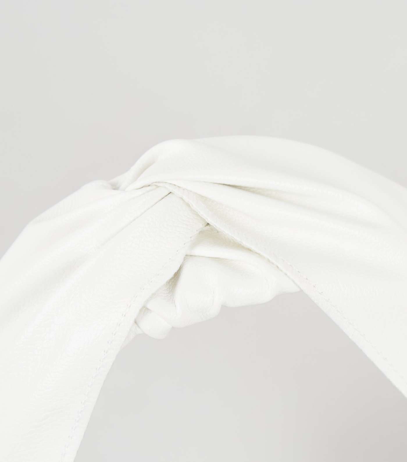 White Leather-Look Knot Headband Image 3