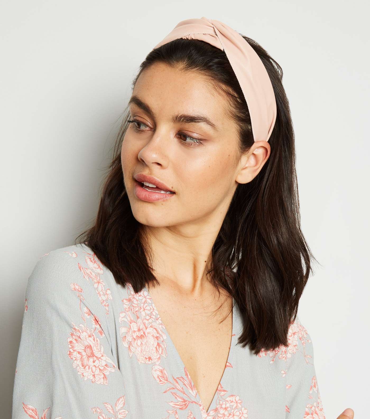 Pale Pink Leather-Look Knot Headband Image 2