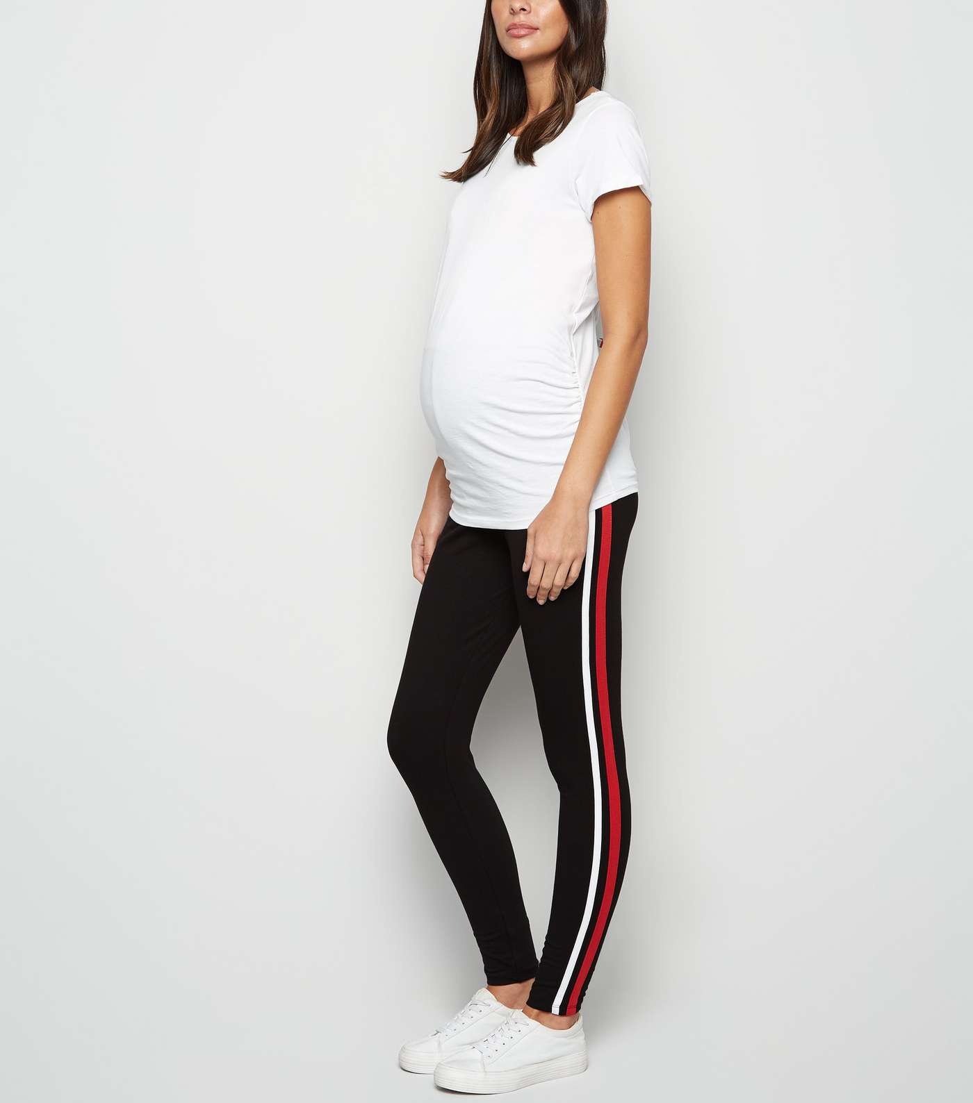 Maternity Black Side Stripe Leggings