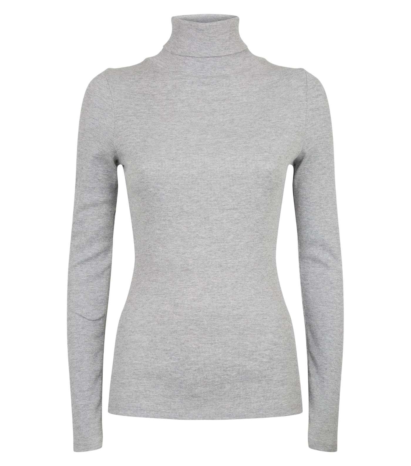 Tall Grey Roll Neck Long Sleeve Top Image 4