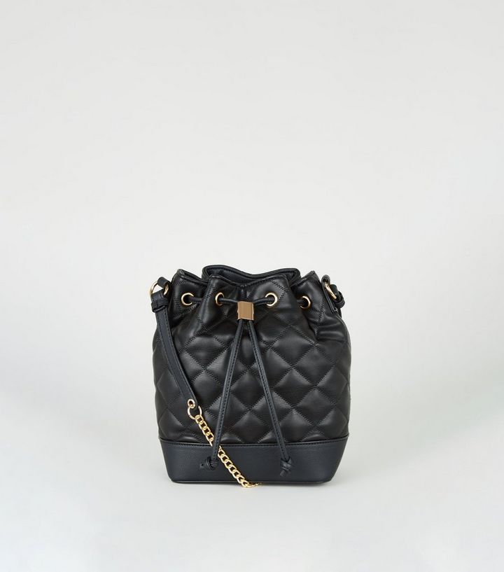 Black Quilted Drawstring Duffle Bag Add To Saved Items Remove From