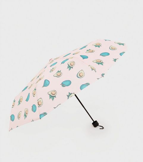 Bunter, faltbarer Regenschirm in Avocado-Optik