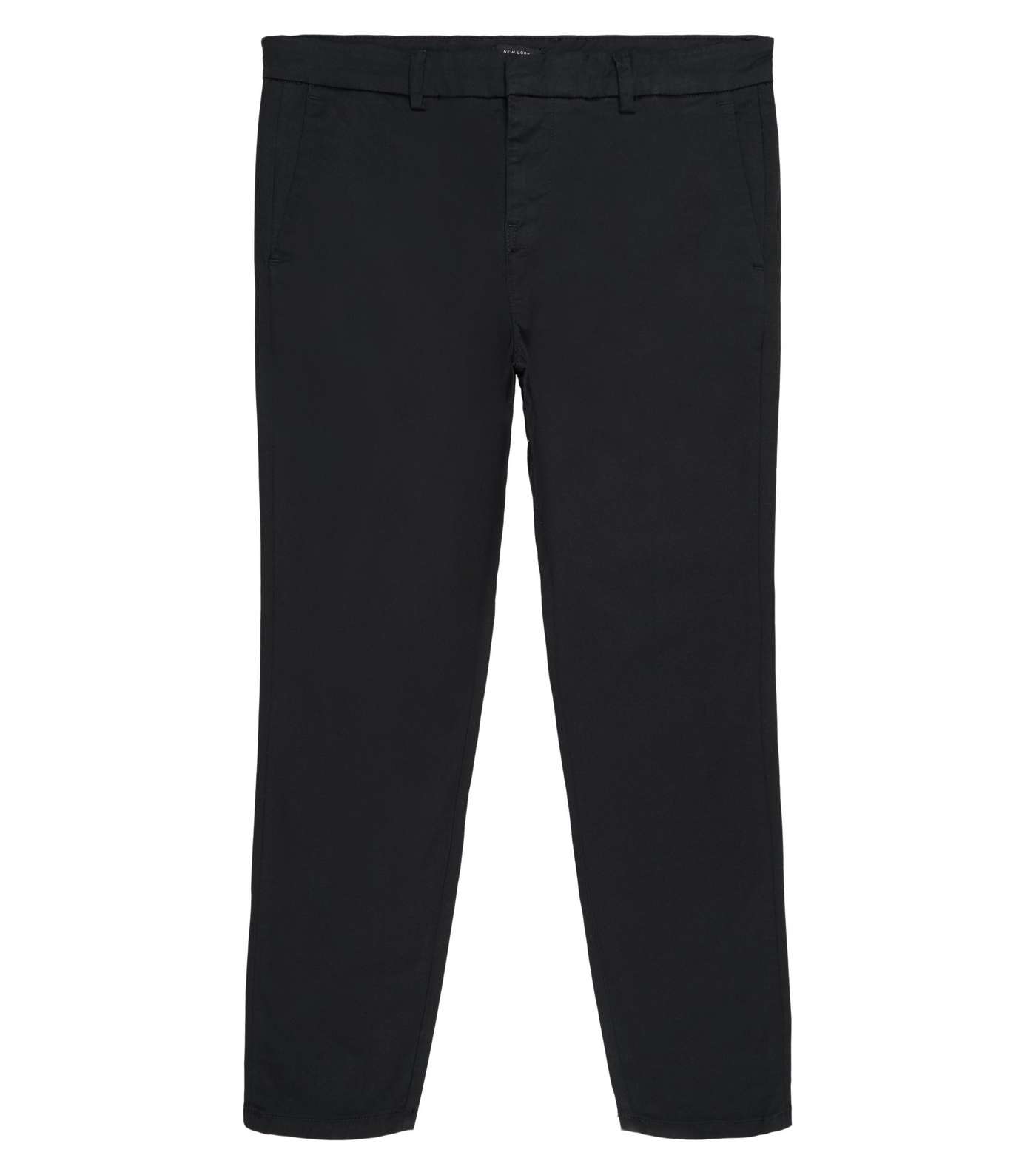 Black Skinny Stretch Chino Trousers Image 4
