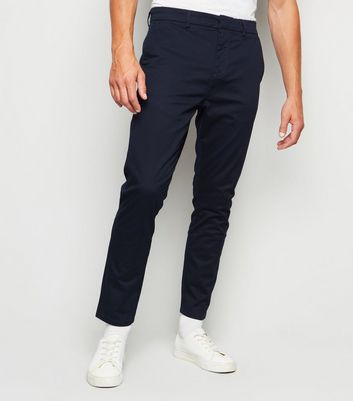 Image of Navy Skinny Stretch Chino Trousers New Look