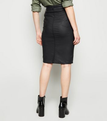 coated pencil skirt