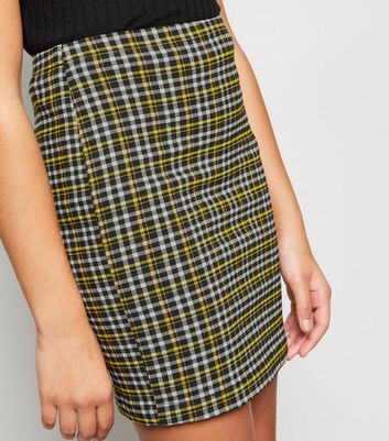 New look yellow plaid skirt best sale