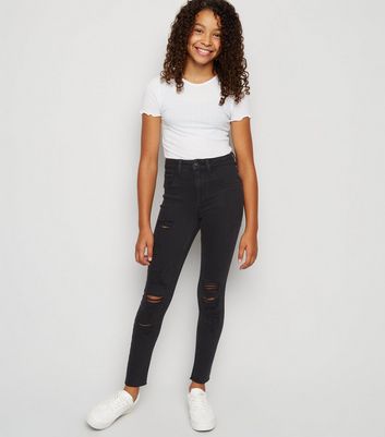new look black high waisted jeans