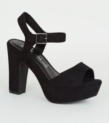 new look black platform sandals