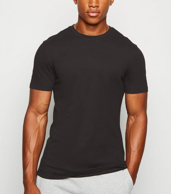 Black Short Sleeve Muscle Fit T Shirt New Look