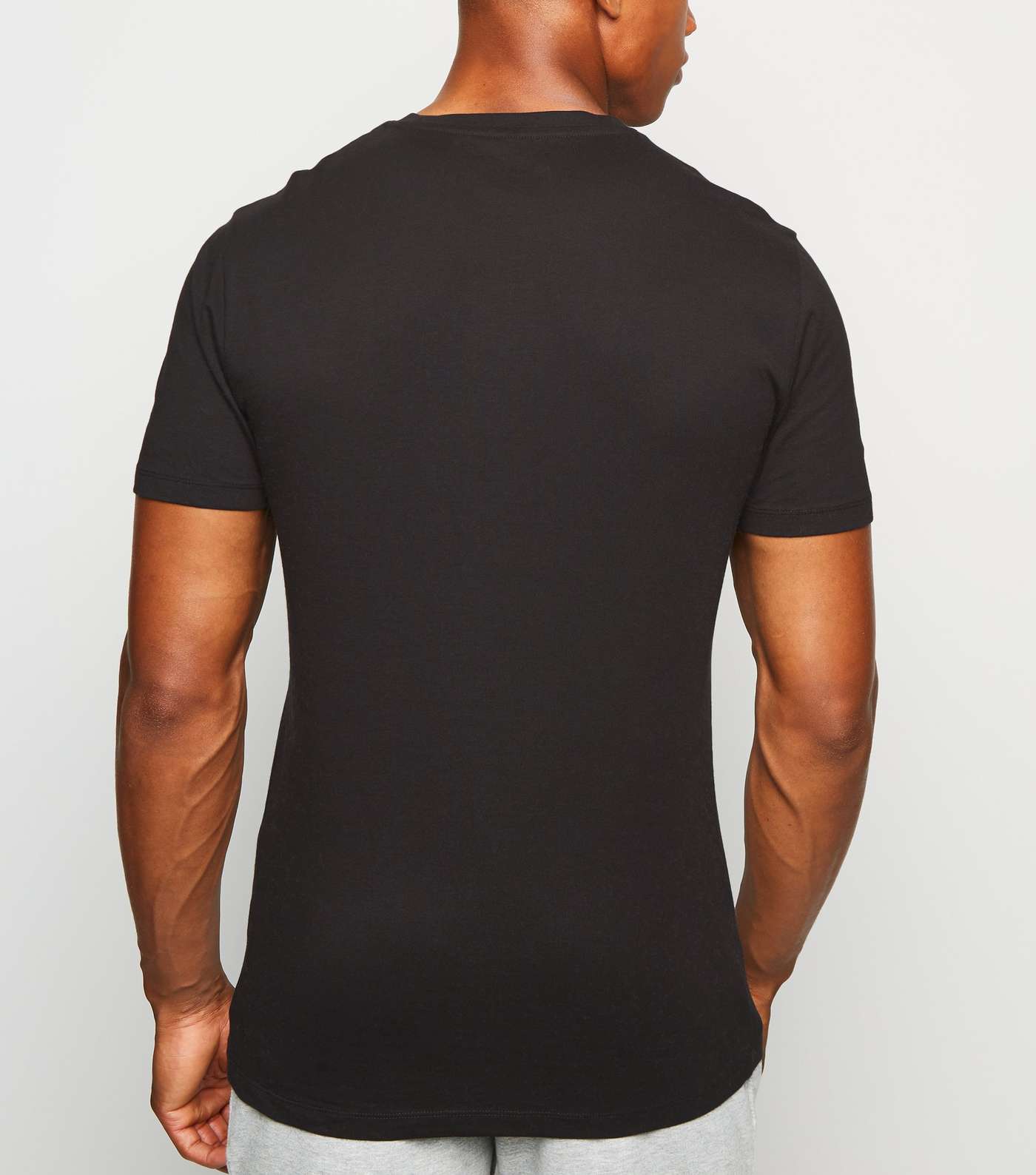 Black Short Sleeve Muscle Fit T-Shirt Image 3