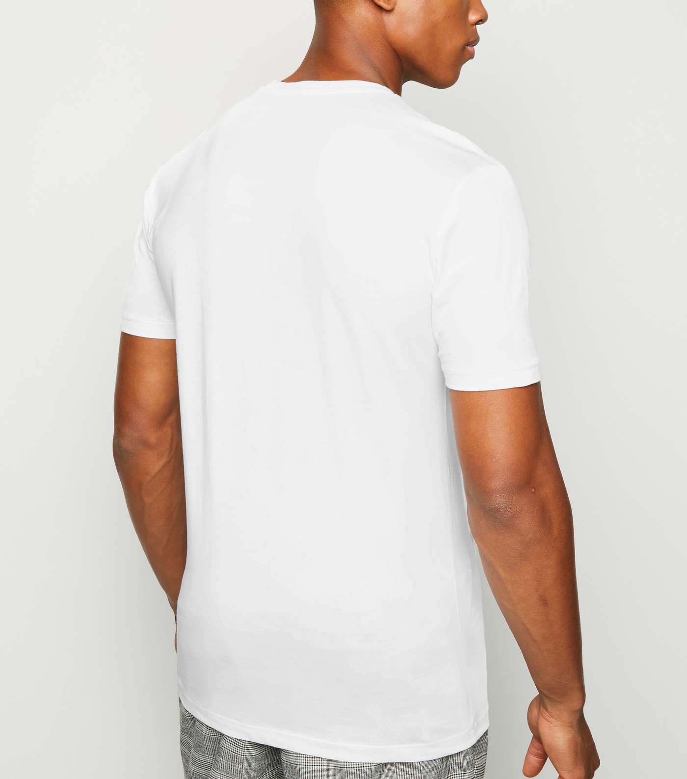 White Short Sleeve Muscle Fit T-Shirt Image 3
