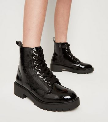 noires Bottes vernies froissé Girls Wishlist de lacets Supprimer Wishlist à effet à la Ajouter la shtdxrCoQB