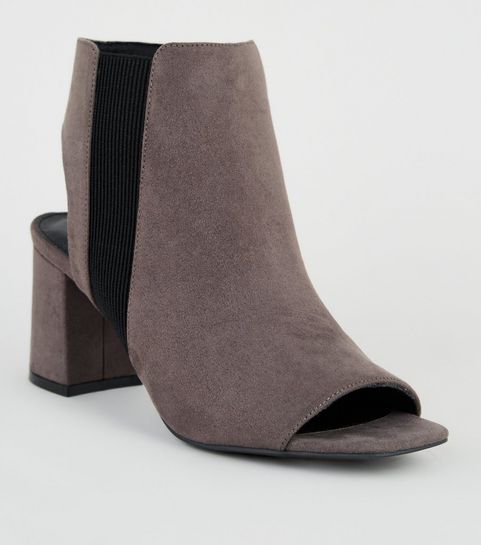 Chaussures Chelsea à talons blocs en suédine bleu marine