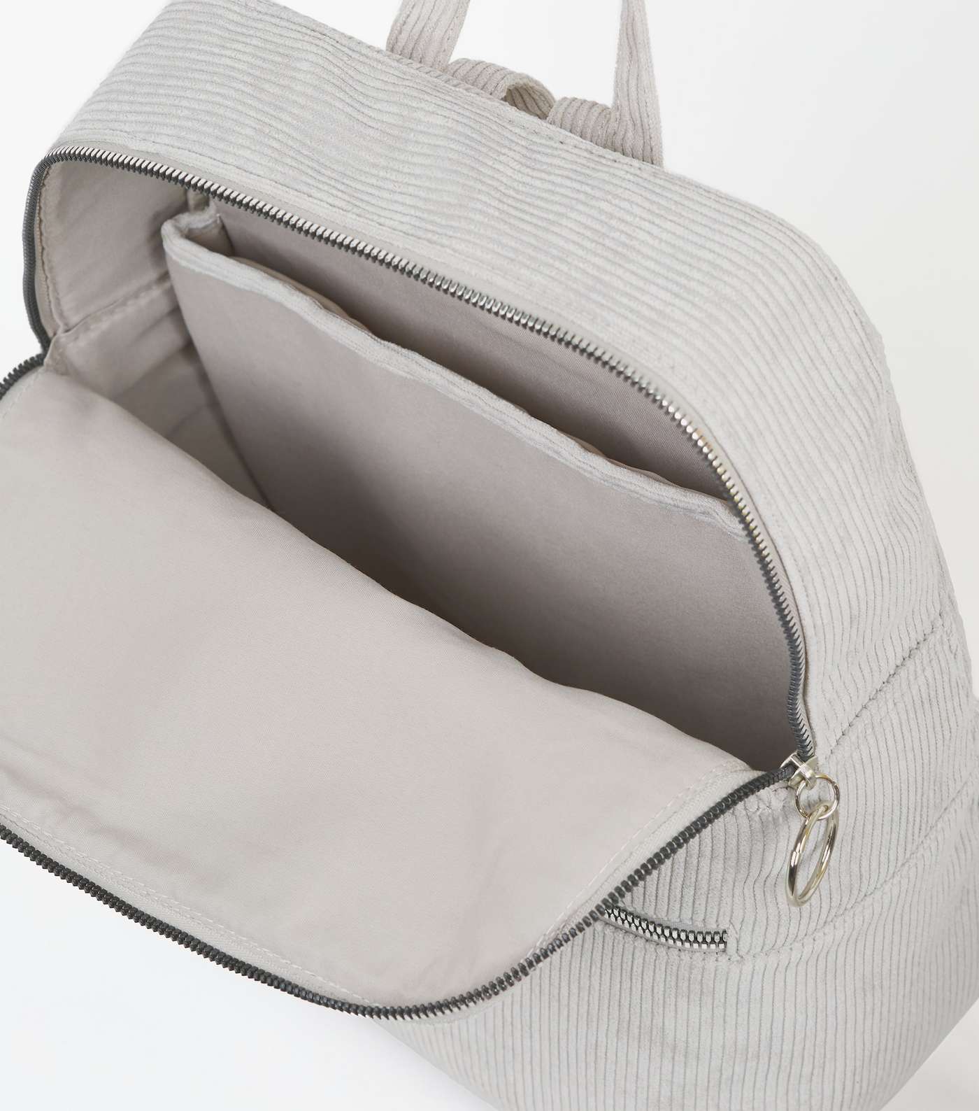 Grey Corduroy Laptop Backpack Image 5