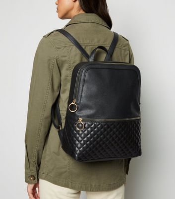 black leather look rucksack