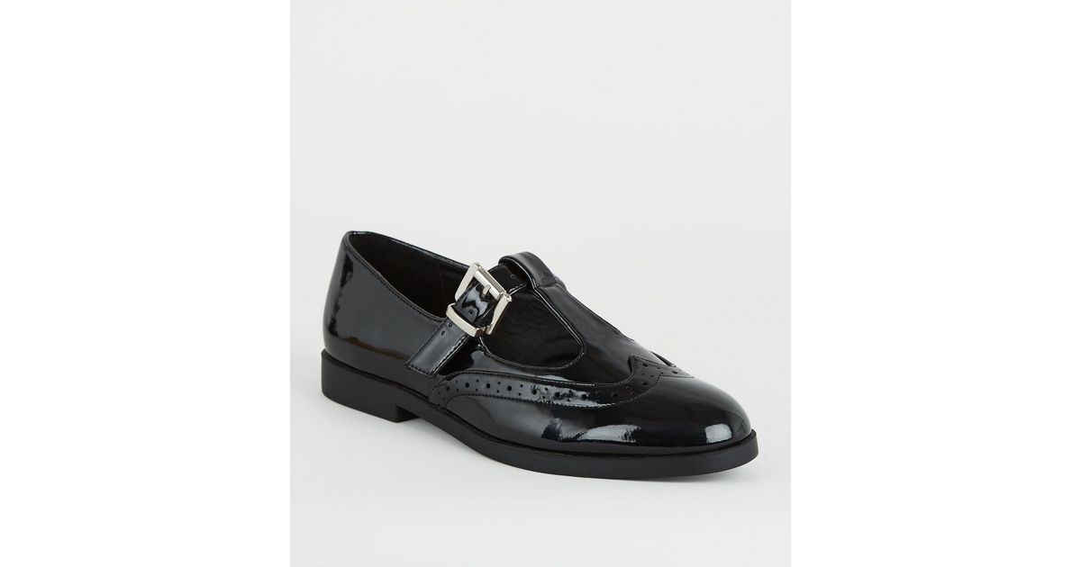 Girls Black Patent Mary Jane Shoes New Look