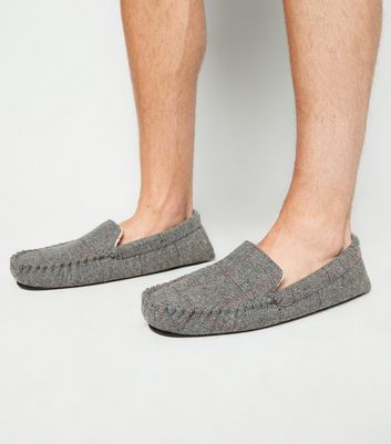 grey moccasin slippers mens